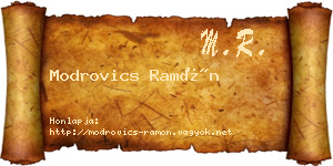Modrovics Ramón névjegykártya